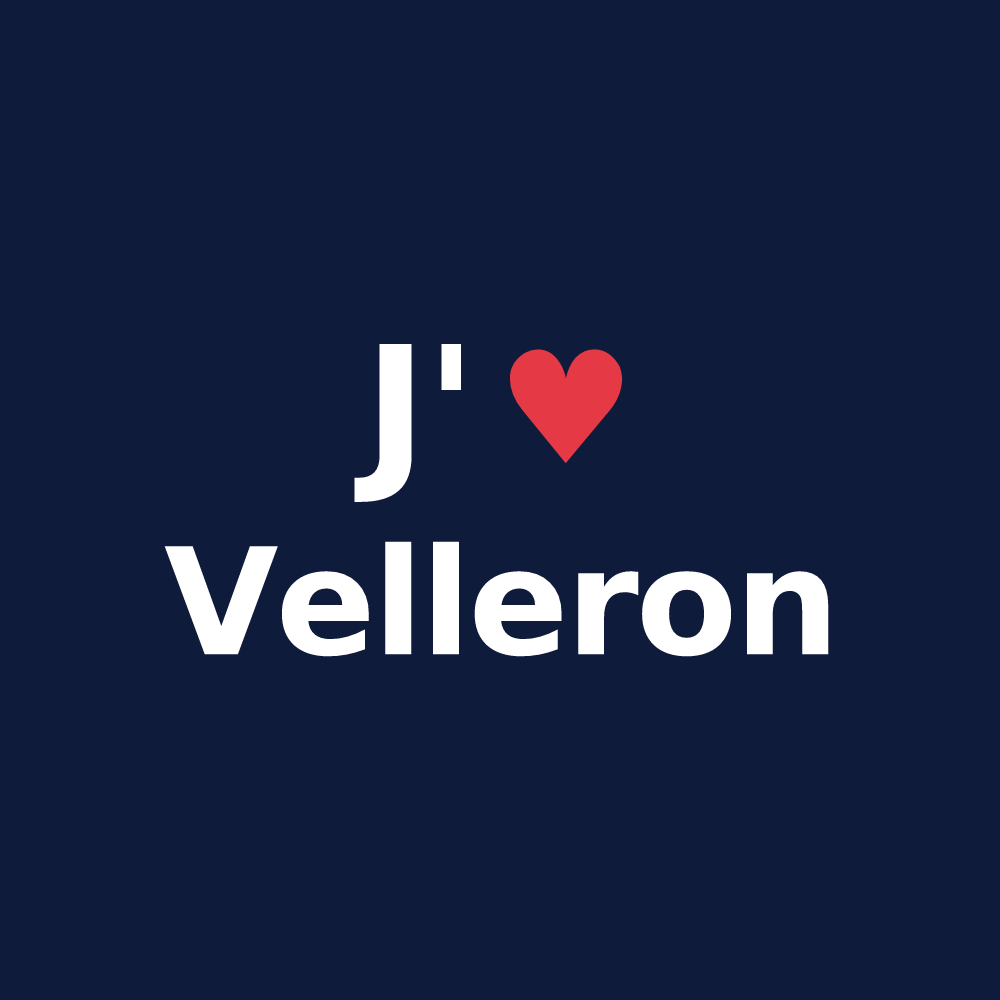 T-shirt personnalisé Velleron — design J'aime Velleron