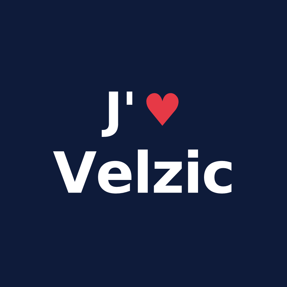 T-shirt personnalisé Velzic — design J'aime Velzic