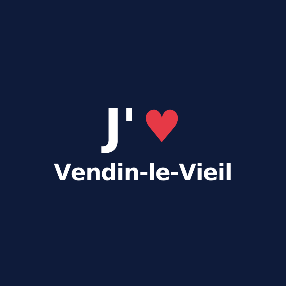 T-shirt personnalisé Vendin-le-Vieil — design J'aime Vendin-le-Vieil