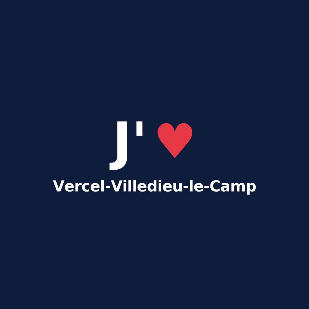 T-shirt personnalisé Vercel-Villedieu-le-Camp — design J'aime Vercel-Villedieu-le-Camp