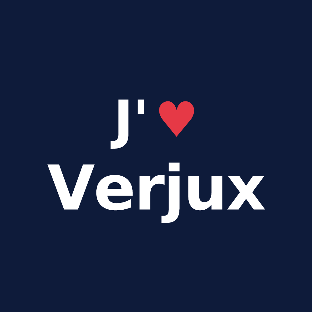 T-shirt personnalisé Verjux — design « J'aime Verjux » imprimé sur le t-shirt