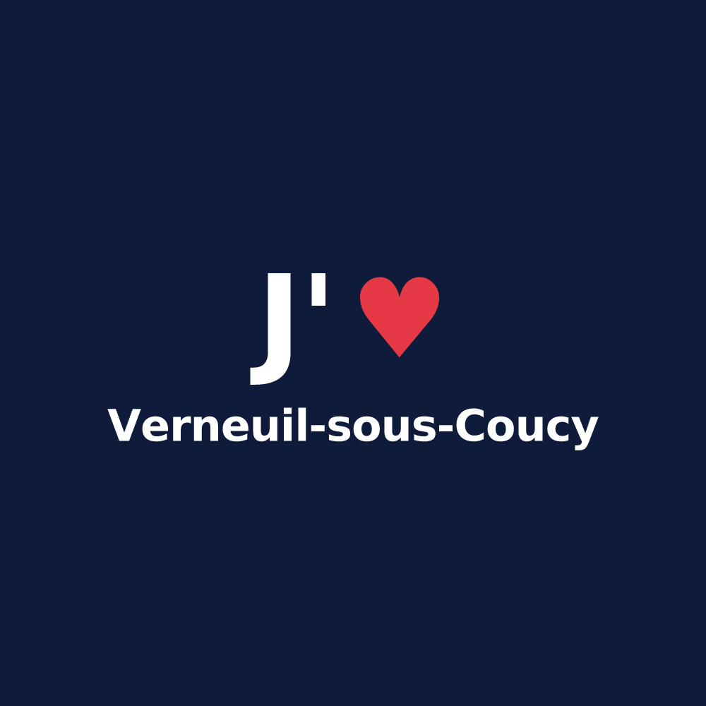 T-shirt personnalisé Verneuil-sous-Coucy — design J'aime Verneuil-sous-Coucy