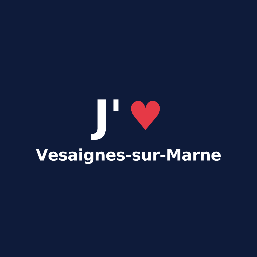 T-shirt personnalisé Vesaignes-sur-Marne — design J'aime Vesaignes-sur-Marne