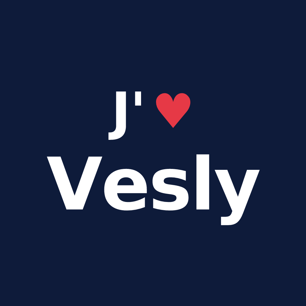 T-shirt personnalisé Vesly — design J'aime Vesly