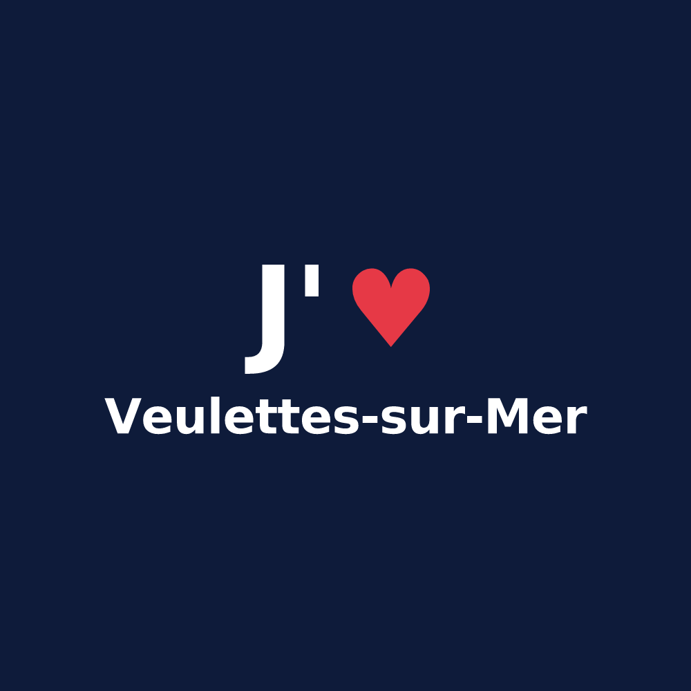 T-shirt personnalisé Veulettes-sur-Mer — design J'aime Veulettes-sur-Mer