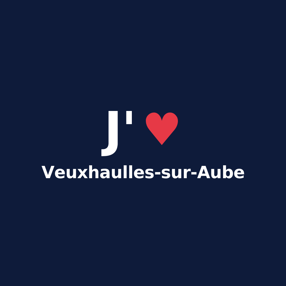 T-shirt personnalisé Veuxhaulles-sur-Aube — design J'aime Veuxhaulles-sur-Aube