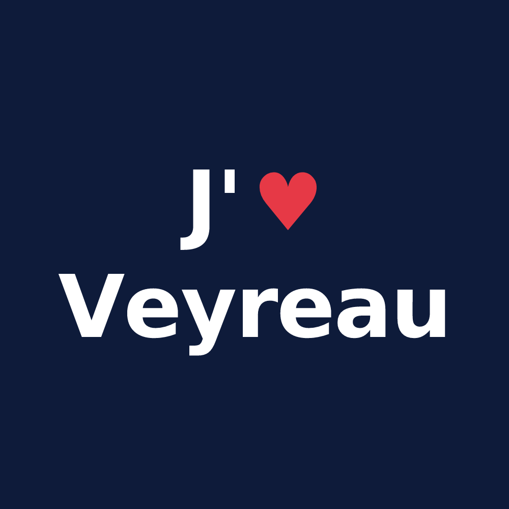 T-shirt personnalisé Veyreau — design J'aime Veyreau