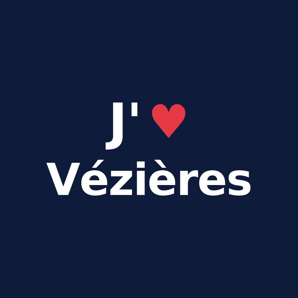 T-shirt personnalisé Vézières — design J'aime Vézières