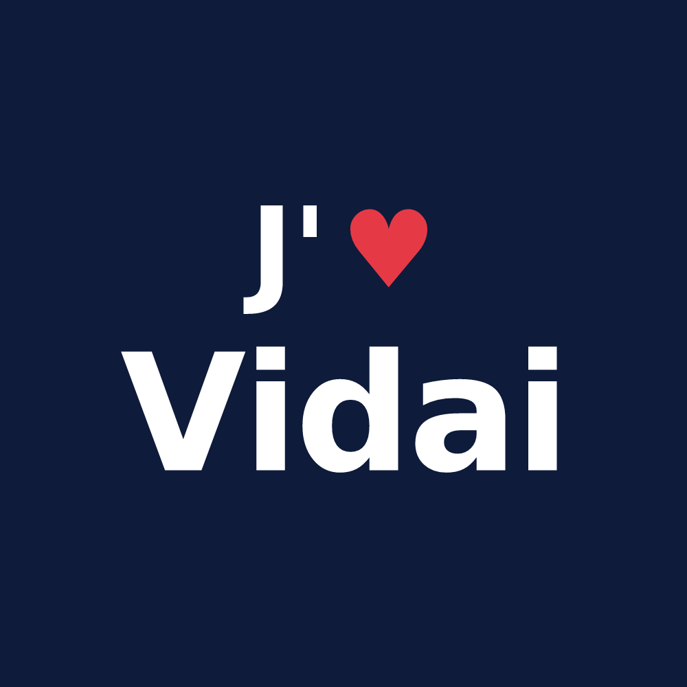 T-shirt personnalisé Vidai — design J'aime Vidai