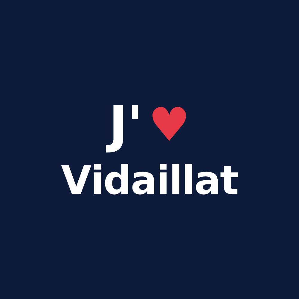 T-shirt personnalisé Vidaillat — design J'aime Vidaillat