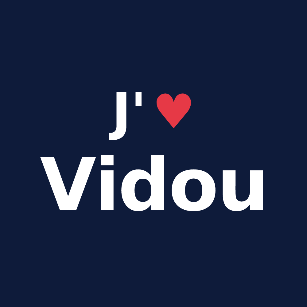 T-shirt personnalisé Vidou — design J'aime Vidou