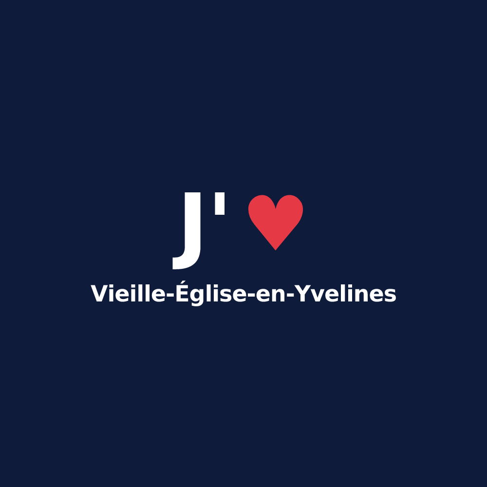 T-shirt personnalisé Vieille-Église-en-Yvelines — design J'aime Vieille-Église-en-Yvelines