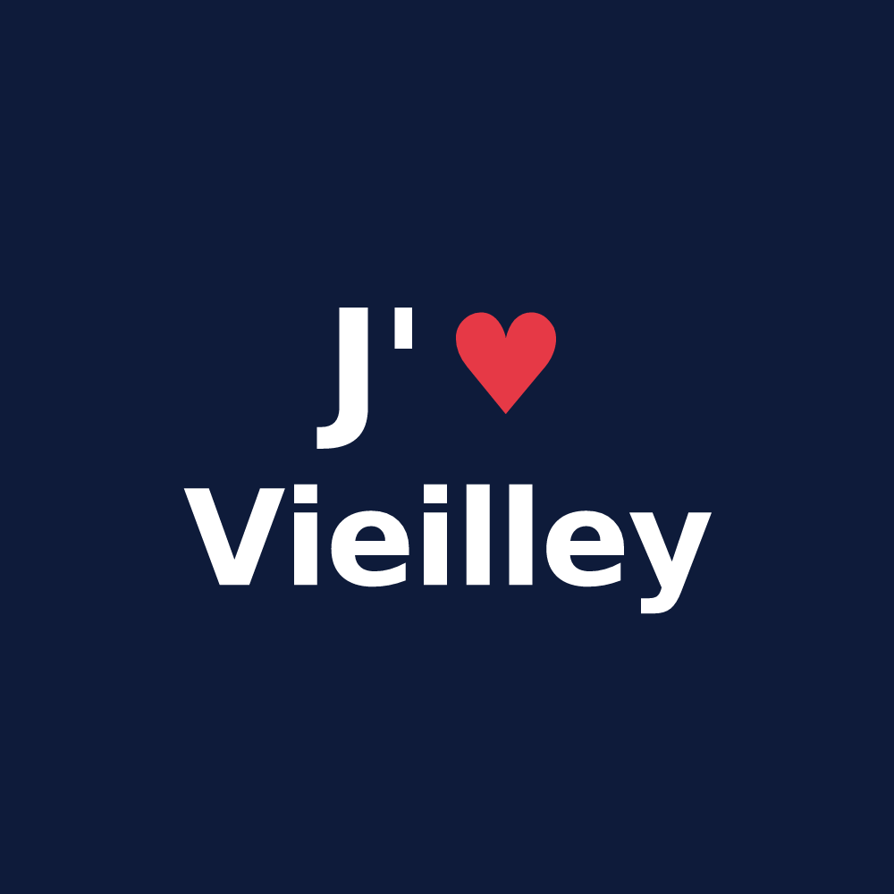 T-shirt personnalisé Vieilley — design J'aime Vieilley