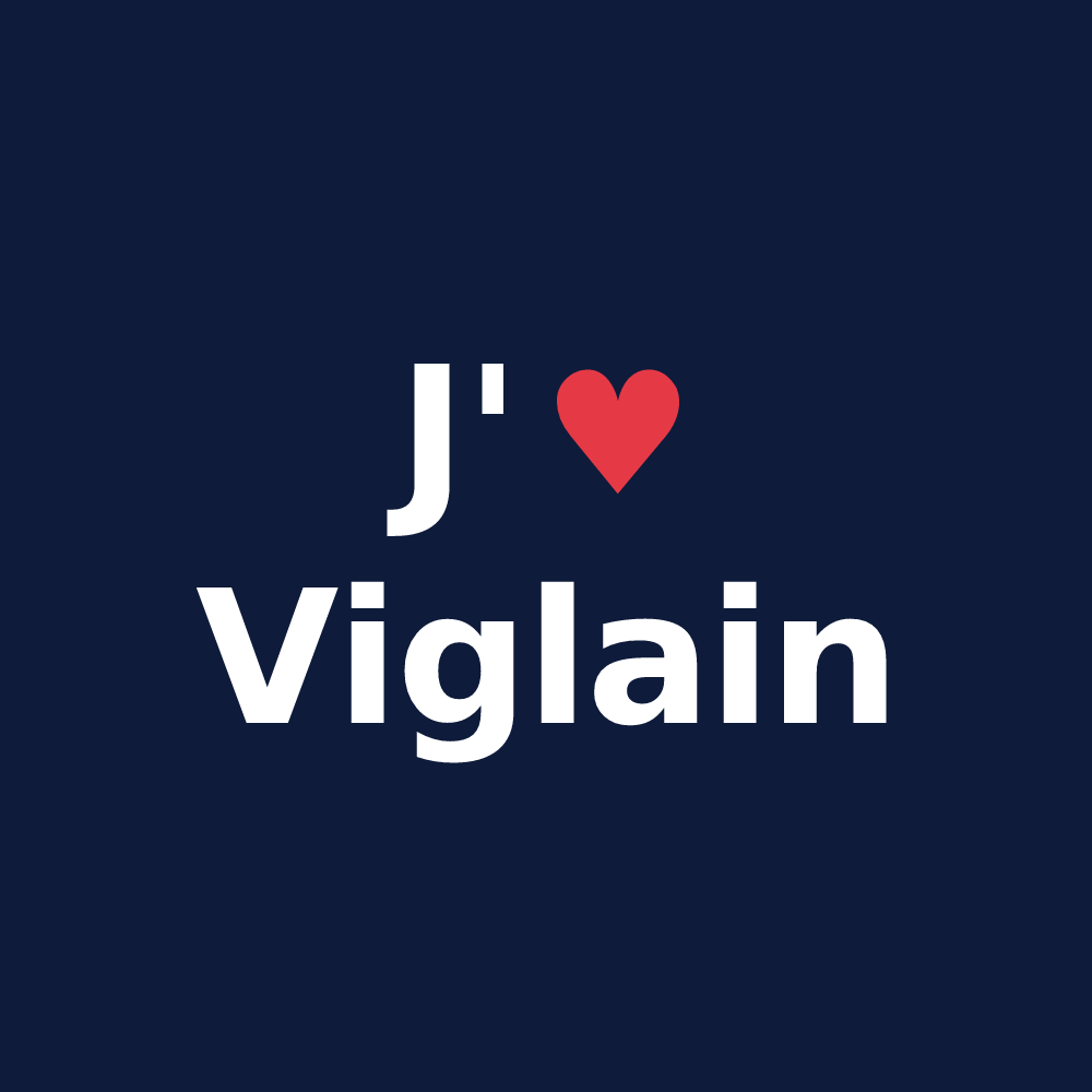 T-shirt personnalisé Viglain — design « J'aime Viglain » imprimé sur le t-shirt