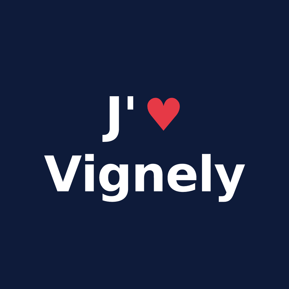 T-shirt personnalisé Vignely — design J'aime Vignely