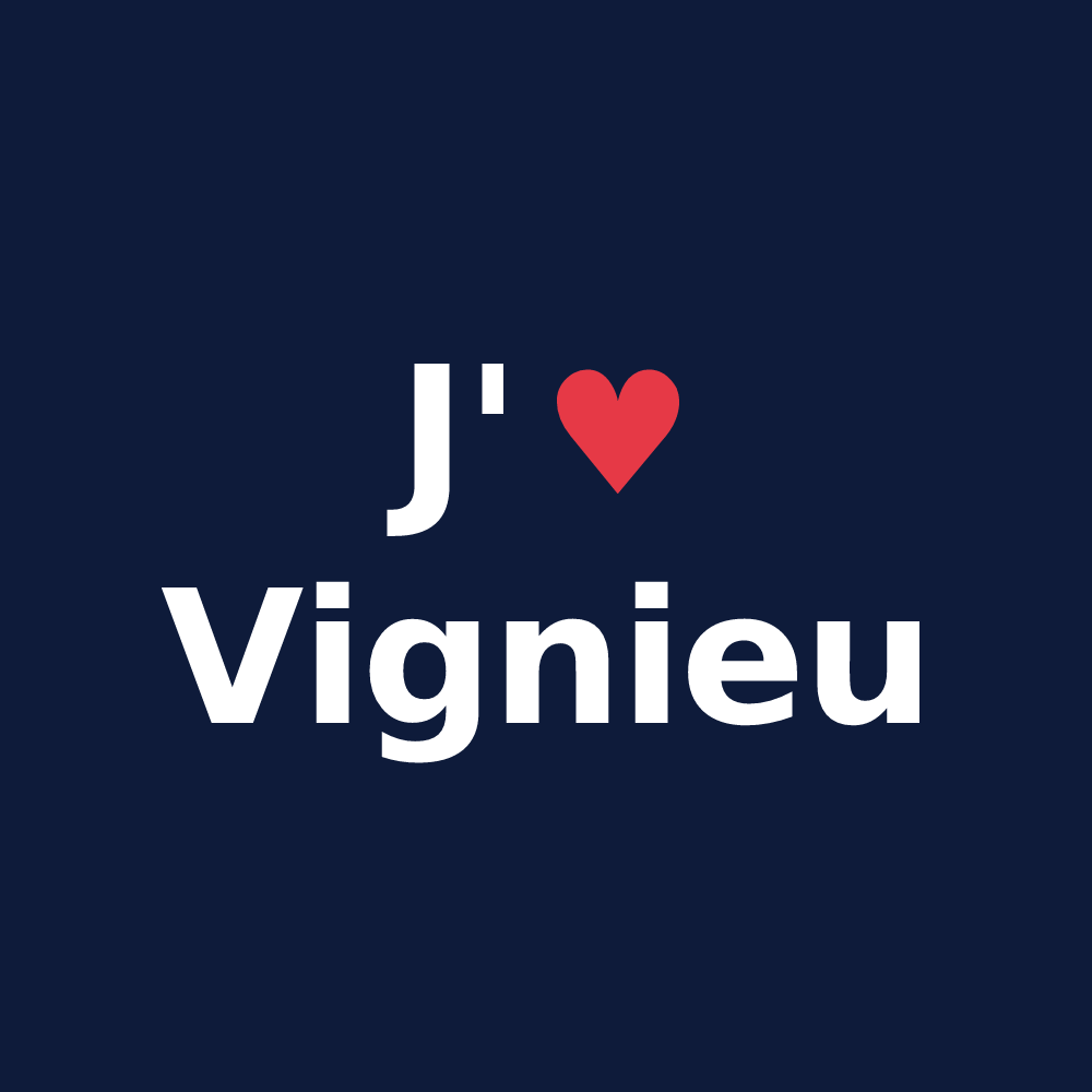 T-shirt personnalisé Vignieu — design « J'aime Vignieu » imprimé sur le t-shirt