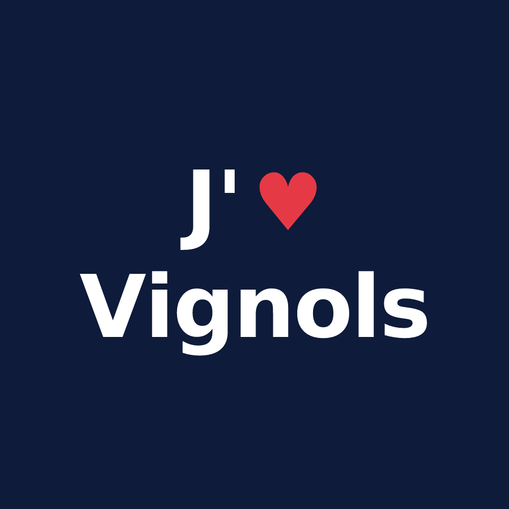T-shirt personnalisé Vignols — design J'aime Vignols