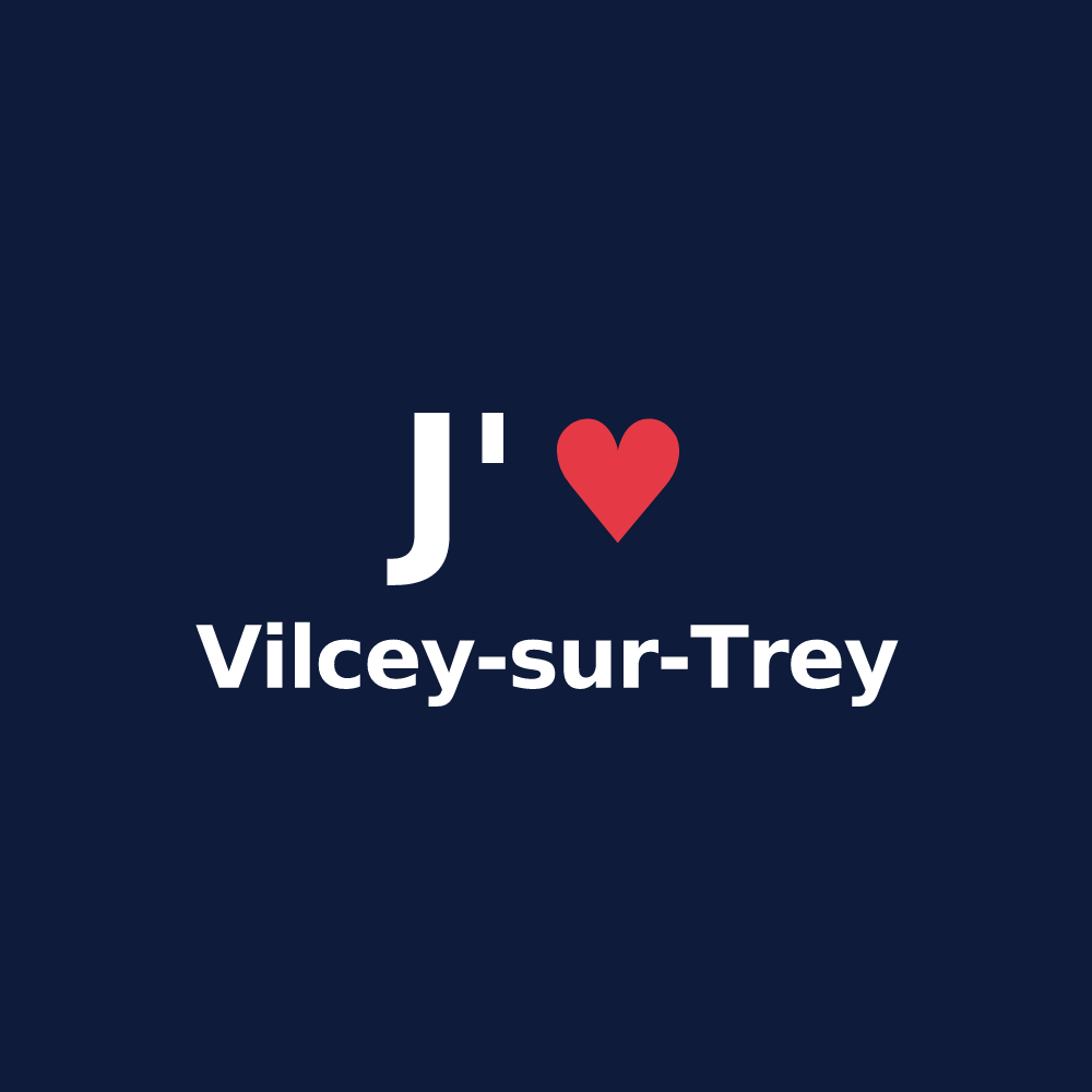 T-shirt personnalisé Vilcey-sur-Trey — design J'aime Vilcey-sur-Trey