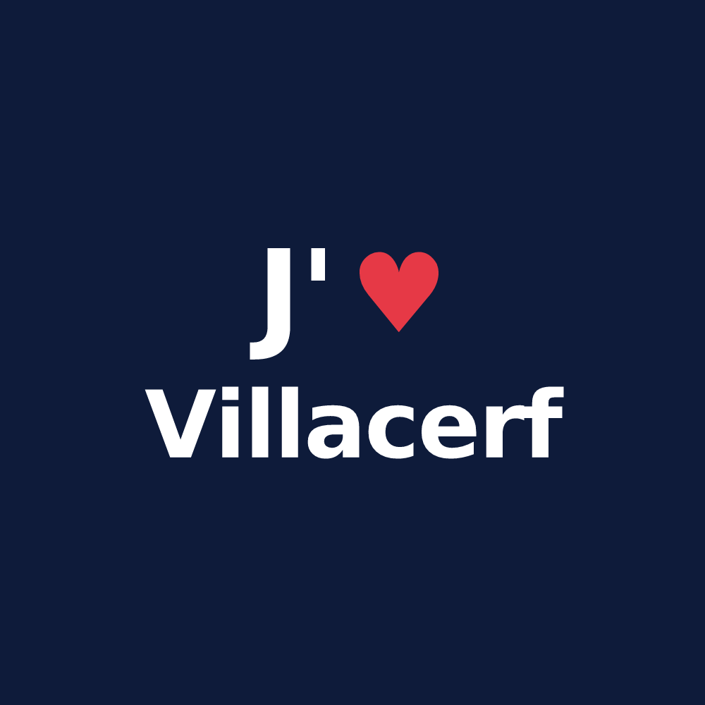 T-shirt personnalisé Villacerf — design J'aime Villacerf