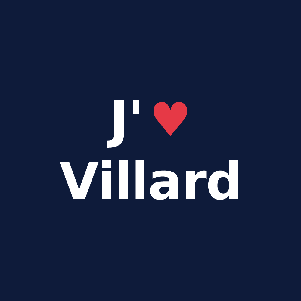 T-shirt personnalisé Villard — design J'aime Villard