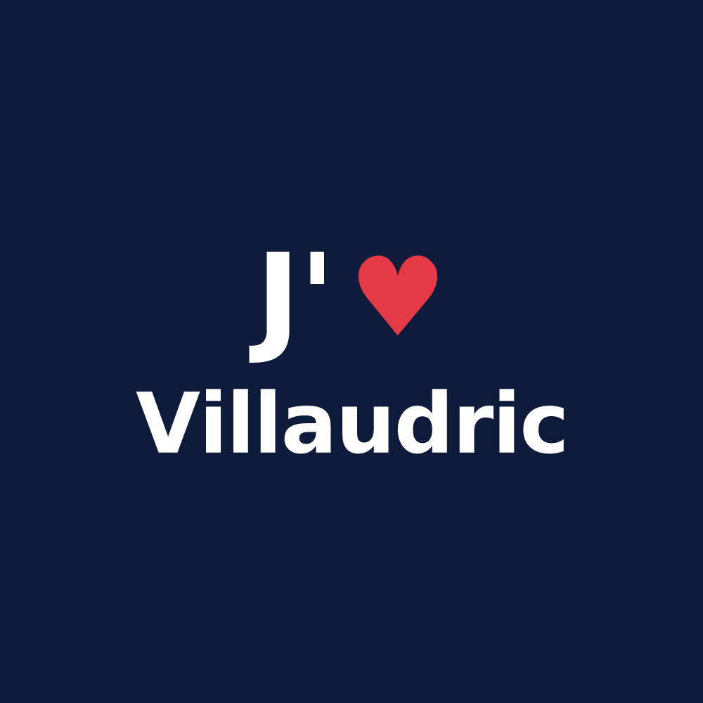 T-shirt personnalisé Villaudric — design J'aime Villaudric