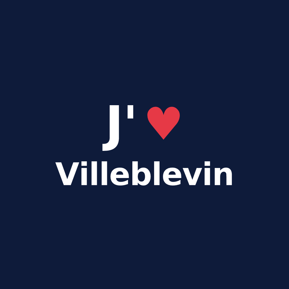 T-shirt personnalisé Villeblevin — design « J'aime Villeblevin » imprimé sur le t-shirt