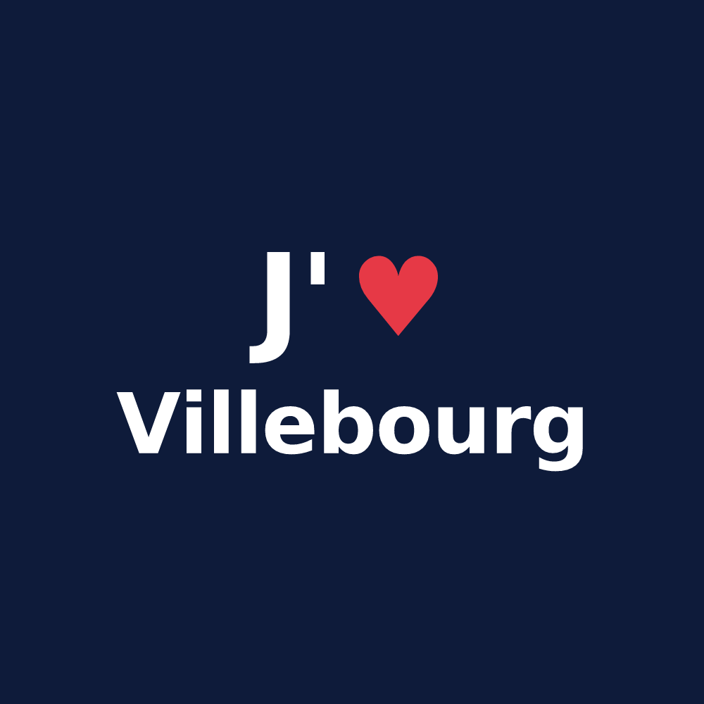 T-shirt personnalisé Villebourg — design J'aime Villebourg