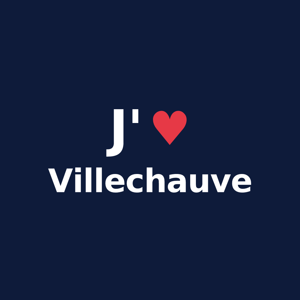 T-shirt personnalisé Villechauve — design J'aime Villechauve