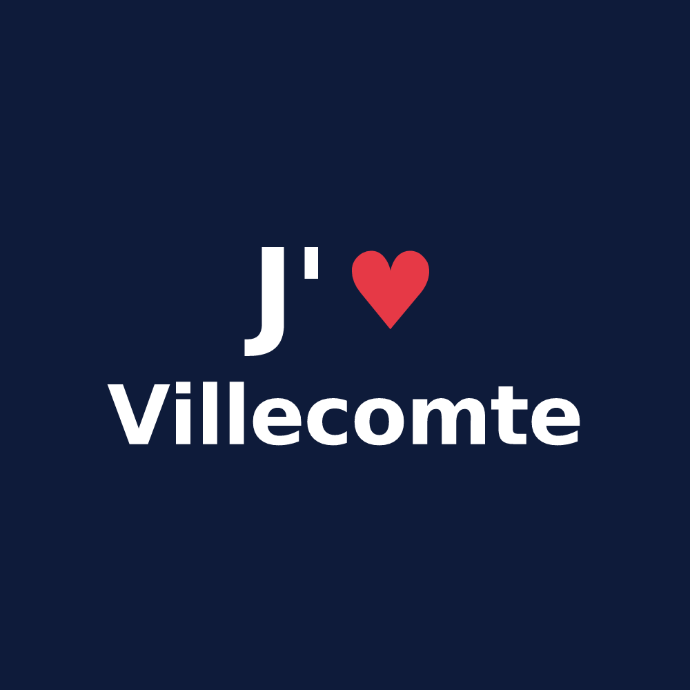 T-shirt personnalisé Villecomte — design J'aime Villecomte