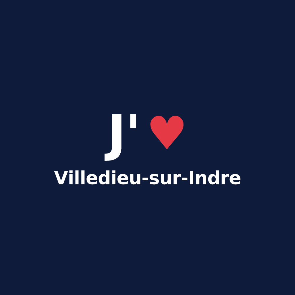 T-shirt personnalisé Villedieu-sur-Indre — design J'aime Villedieu-sur-Indre