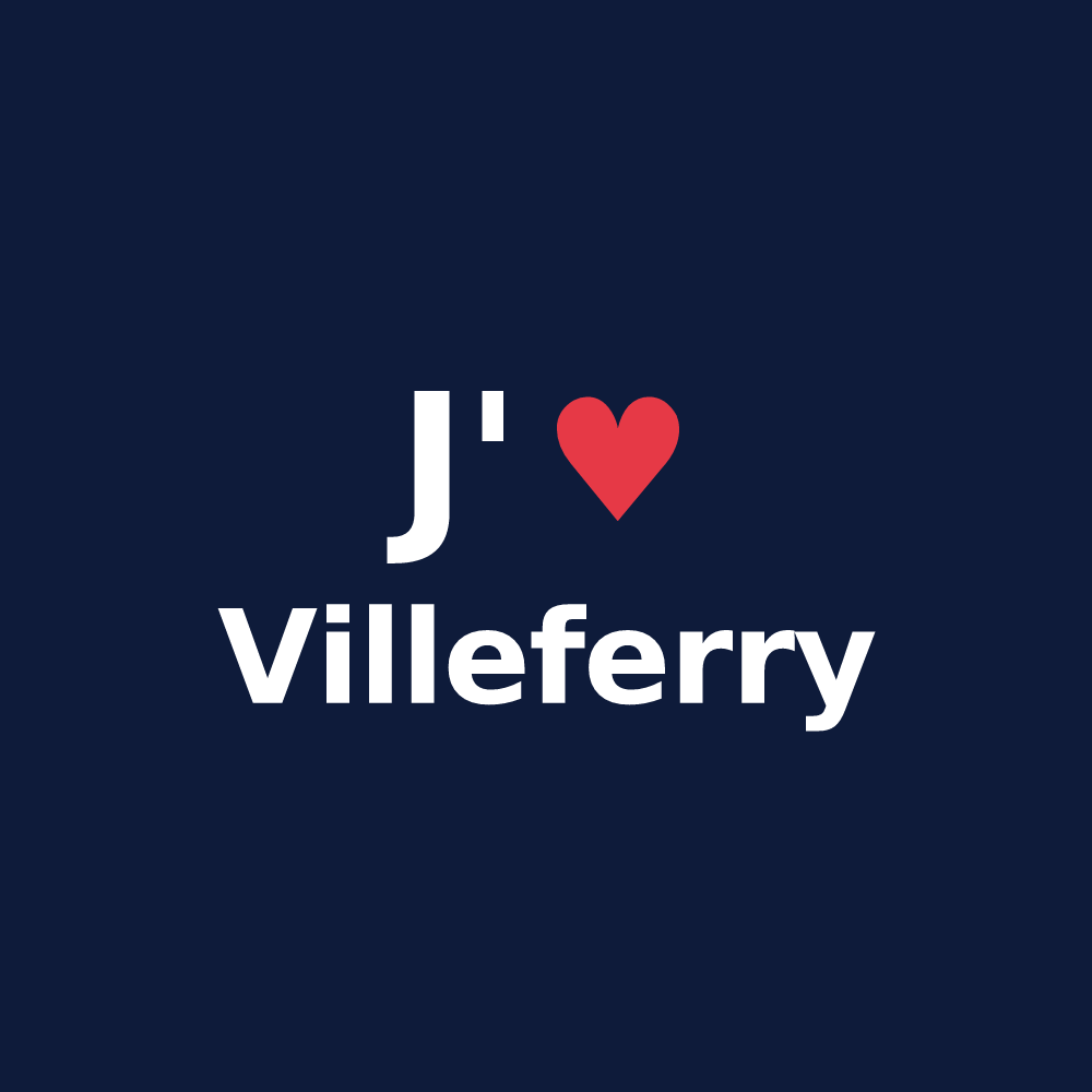 T-shirt personnalisé Villeferry — design J'aime Villeferry