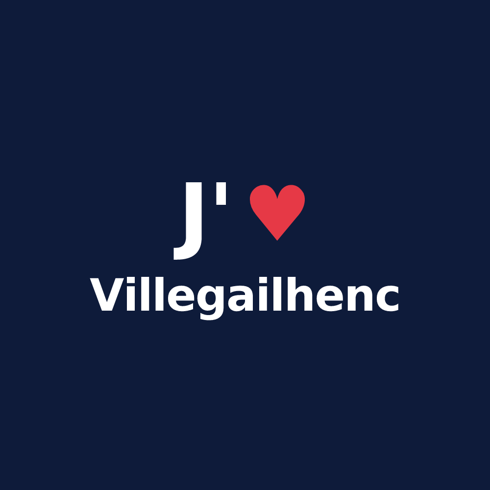 T-shirt personnalisé Villegailhenc — design J'aime Villegailhenc
