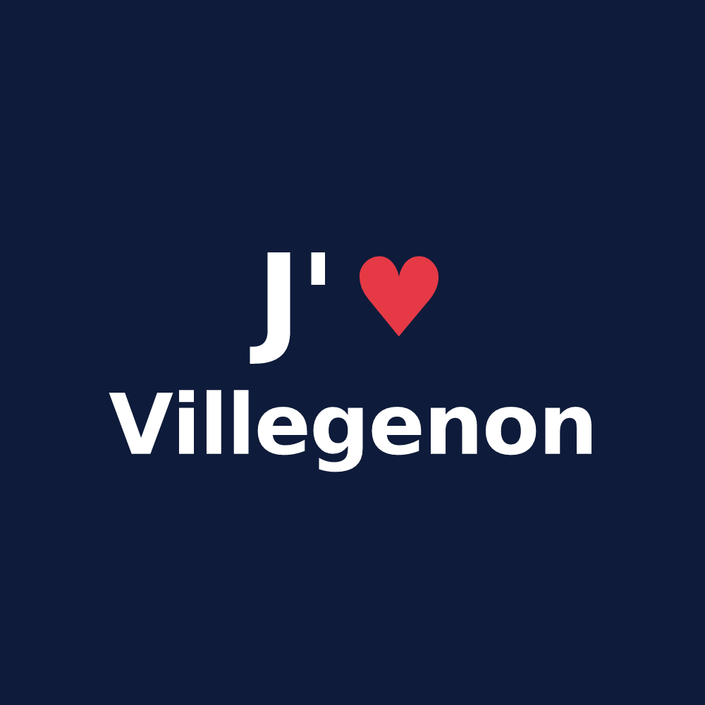 T-shirt personnalisé Villegenon — design J'aime Villegenon