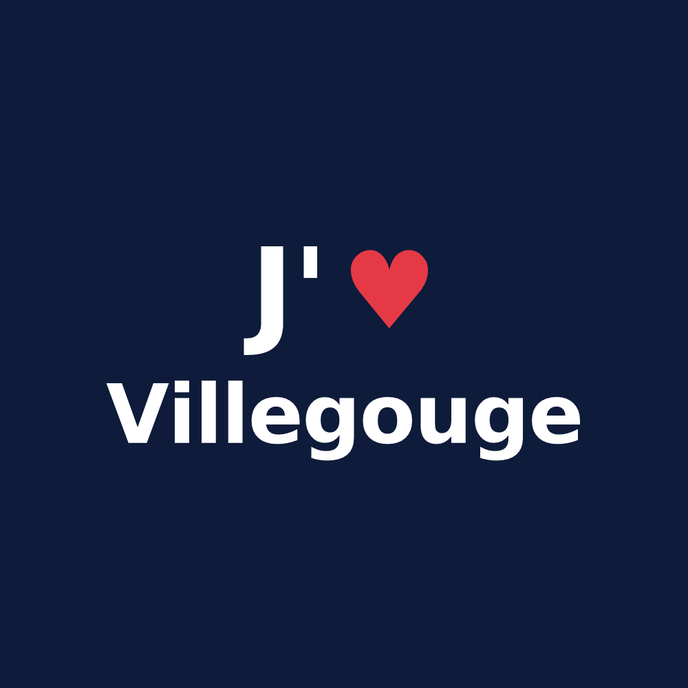 T-shirt personnalisé Villegouge — design « J'aime Villegouge » imprimé sur le t-shirt