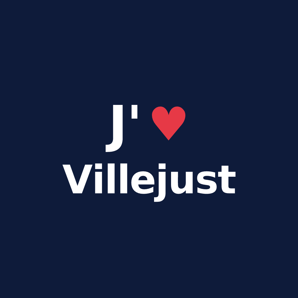 T-shirt personnalisé Villejust — design J'aime Villejust