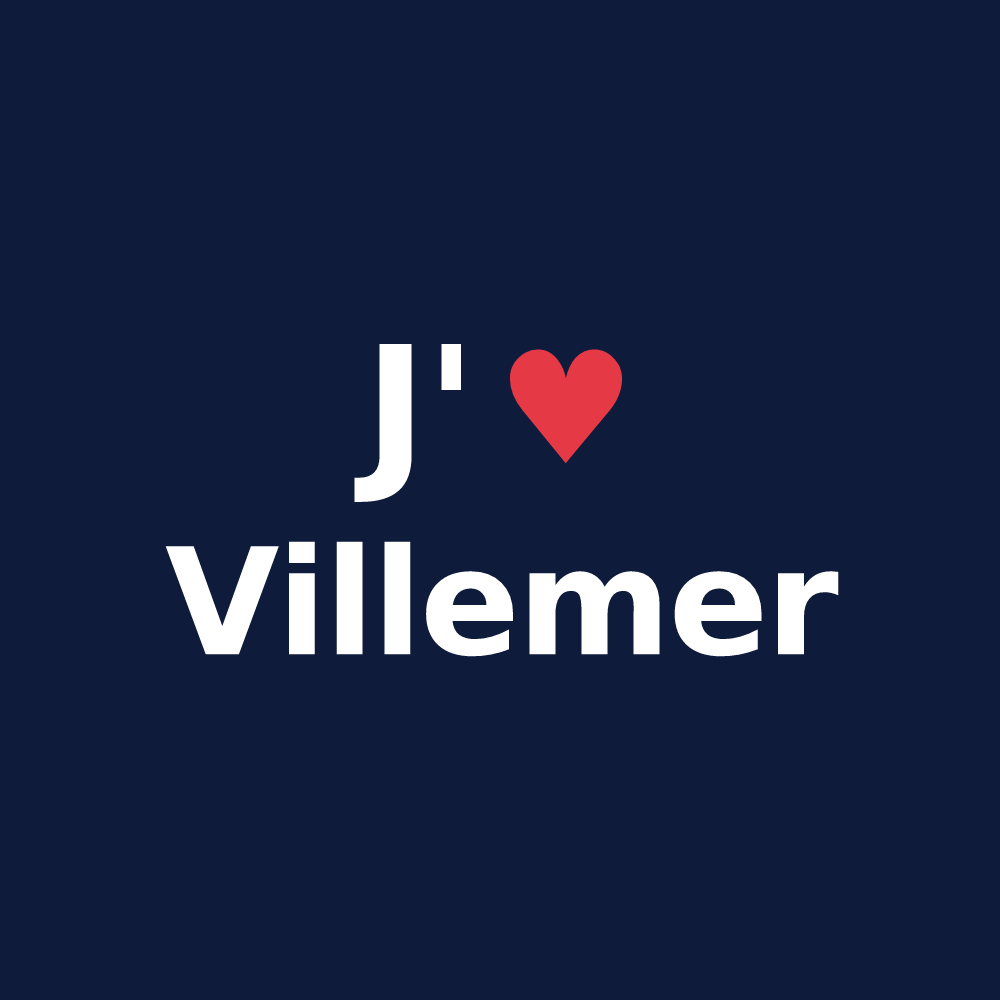 T-shirt personnalisé Villemer — design J'aime Villemer