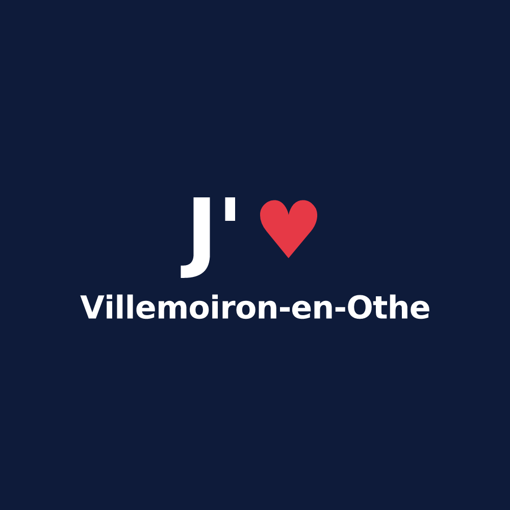 T-shirt personnalisé Villemoiron-en-Othe — design J'aime Villemoiron-en-Othe