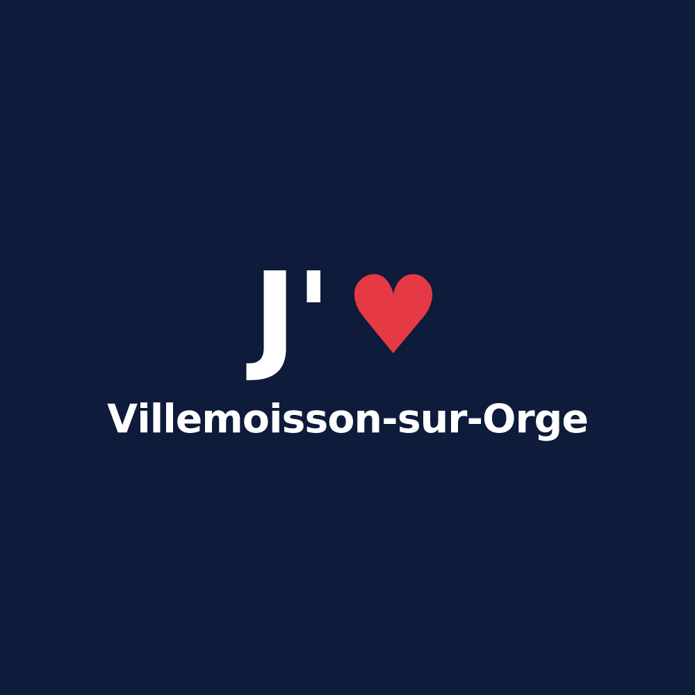 T-shirt personnalisé Villemoisson-sur-Orge — design J'aime Villemoisson-sur-Orge