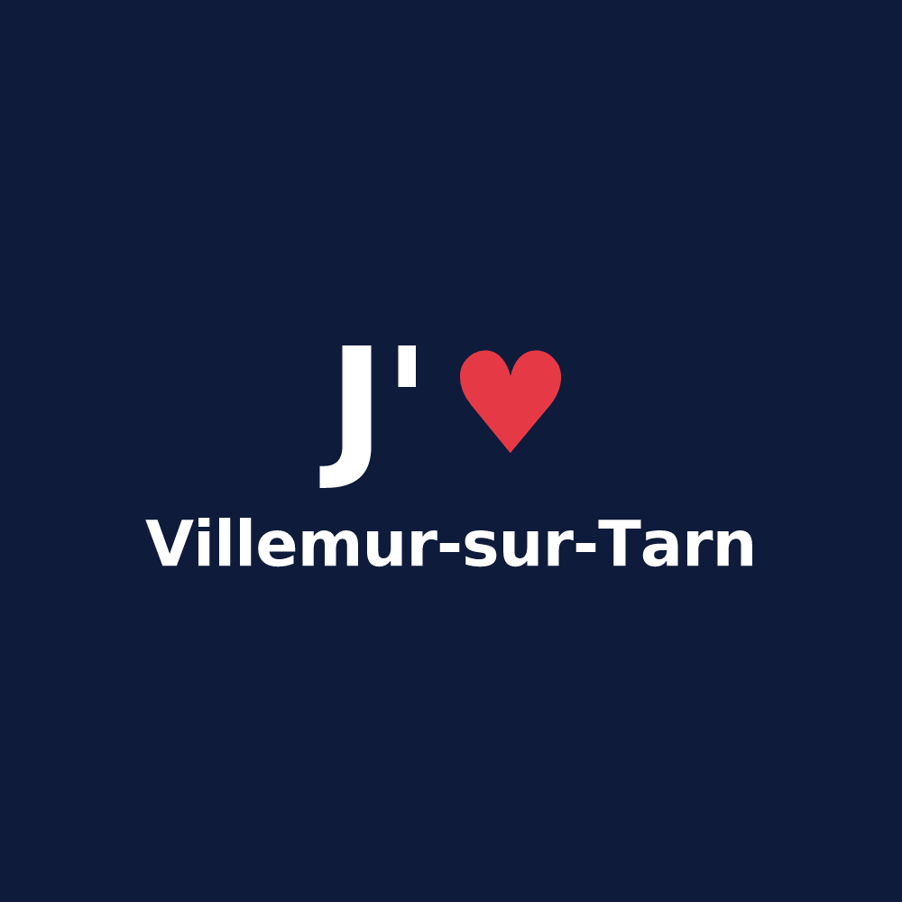 T-shirt personnalisé Villemur-sur-Tarn — design J'aime Villemur-sur-Tarn