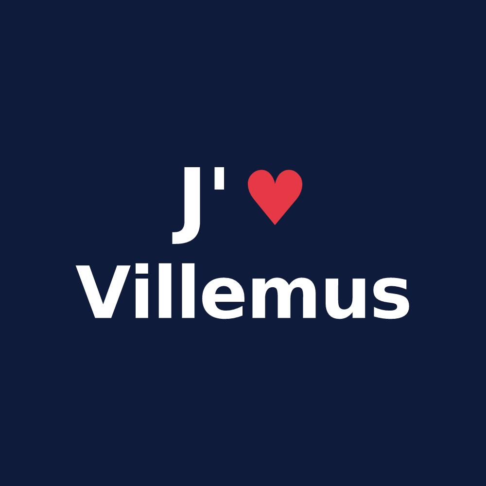 T-shirt personnalisé Villemus — design J'aime Villemus