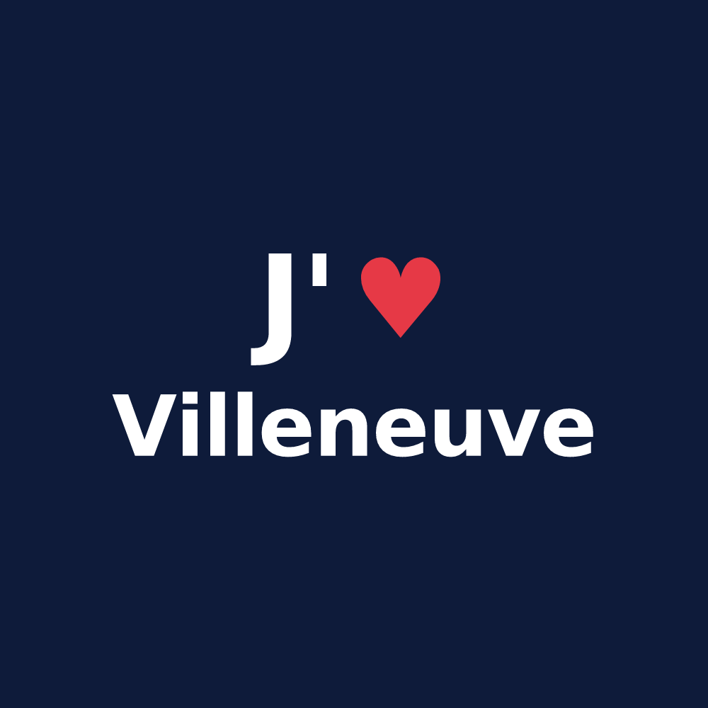 T-shirt personnalisé Villeneuve — design J'aime Villeneuve