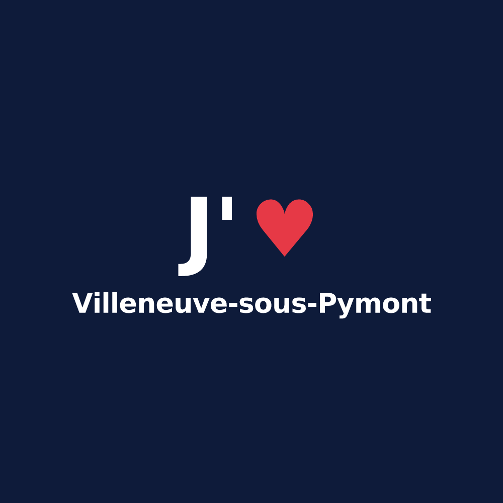 T-shirt personnalisé Villeneuve-sous-Pymont — design J'aime Villeneuve-sous-Pymont