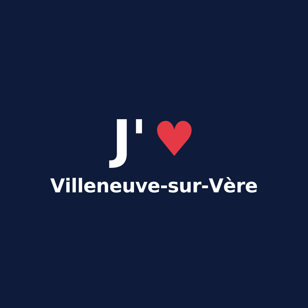 T-shirt personnalisé Villeneuve-sur-Vère — design J'aime Villeneuve-sur-Vère