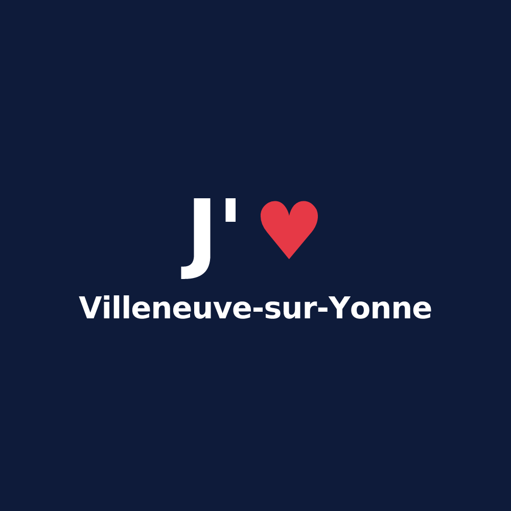 T-shirt personnalisé Villeneuve-sur-Yonne — design J'aime Villeneuve-sur-Yonne