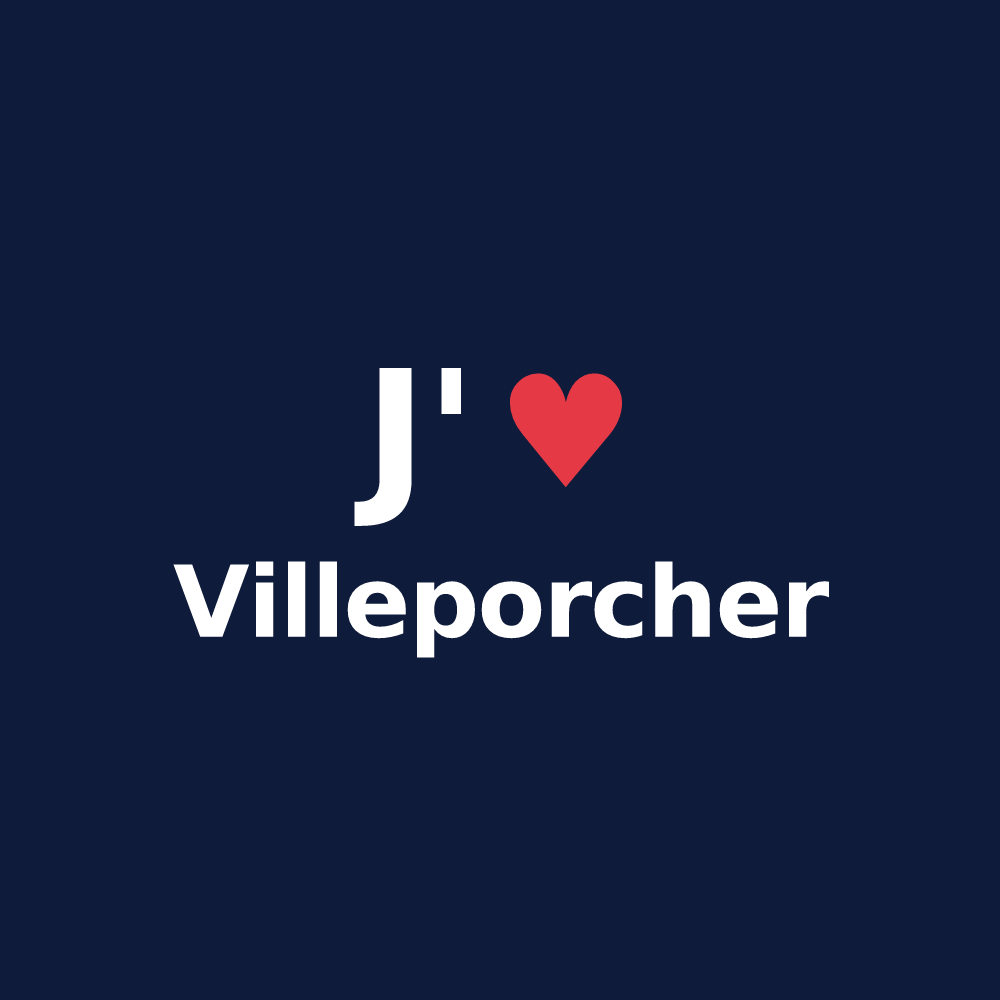 T-shirt personnalisé Villeporcher — design J'aime Villeporcher