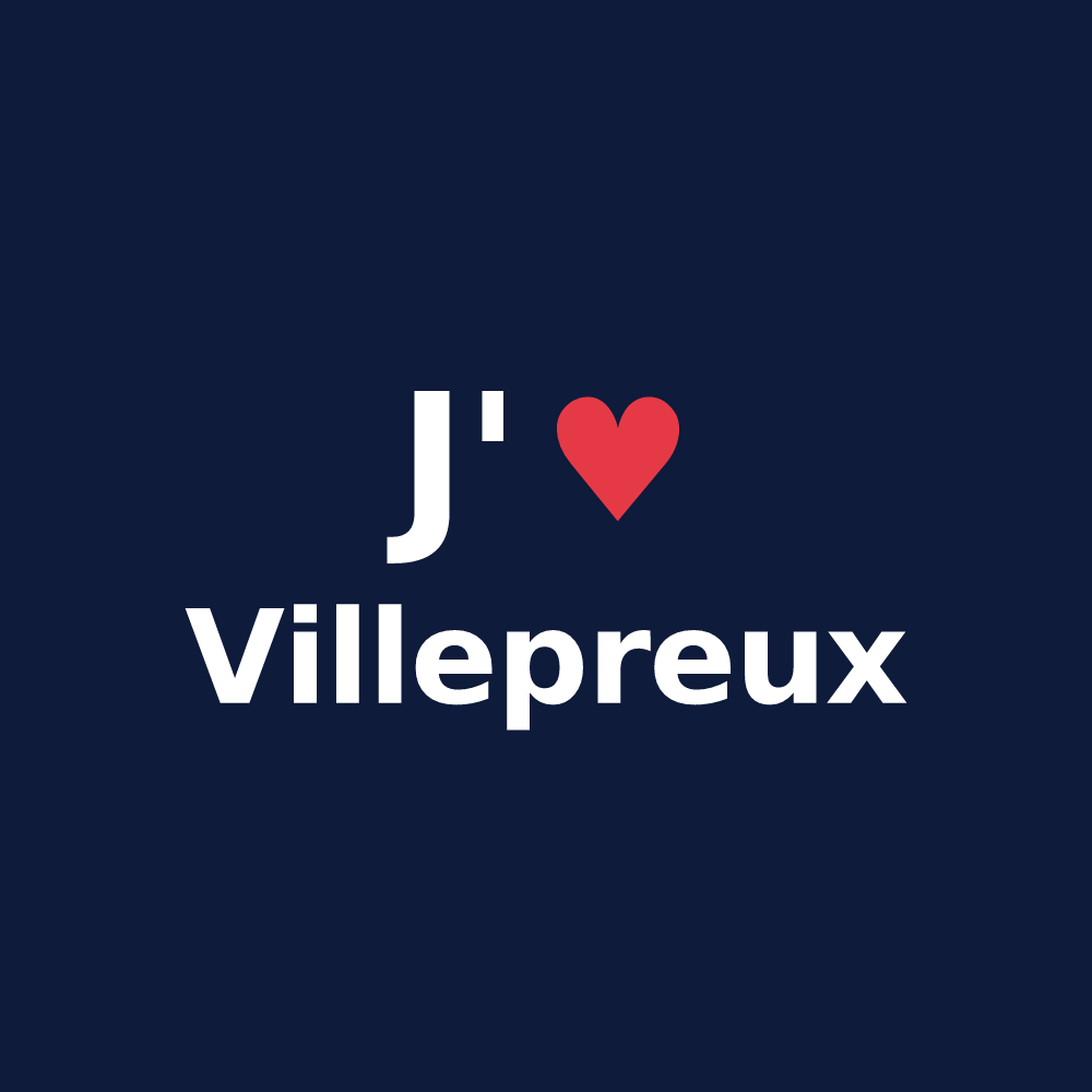 T-shirt personnalisé Villepreux — design J'aime Villepreux