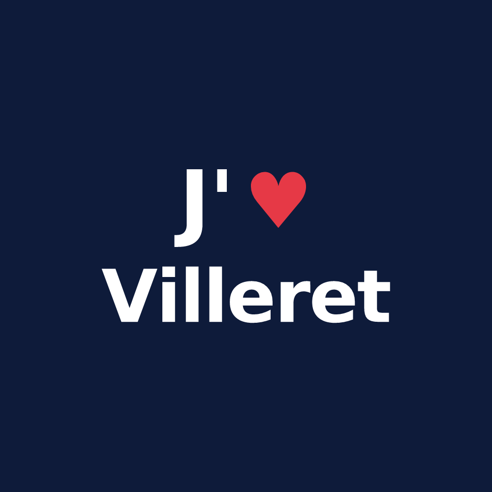T-shirt personnalisé Villeret — design J'aime Villeret