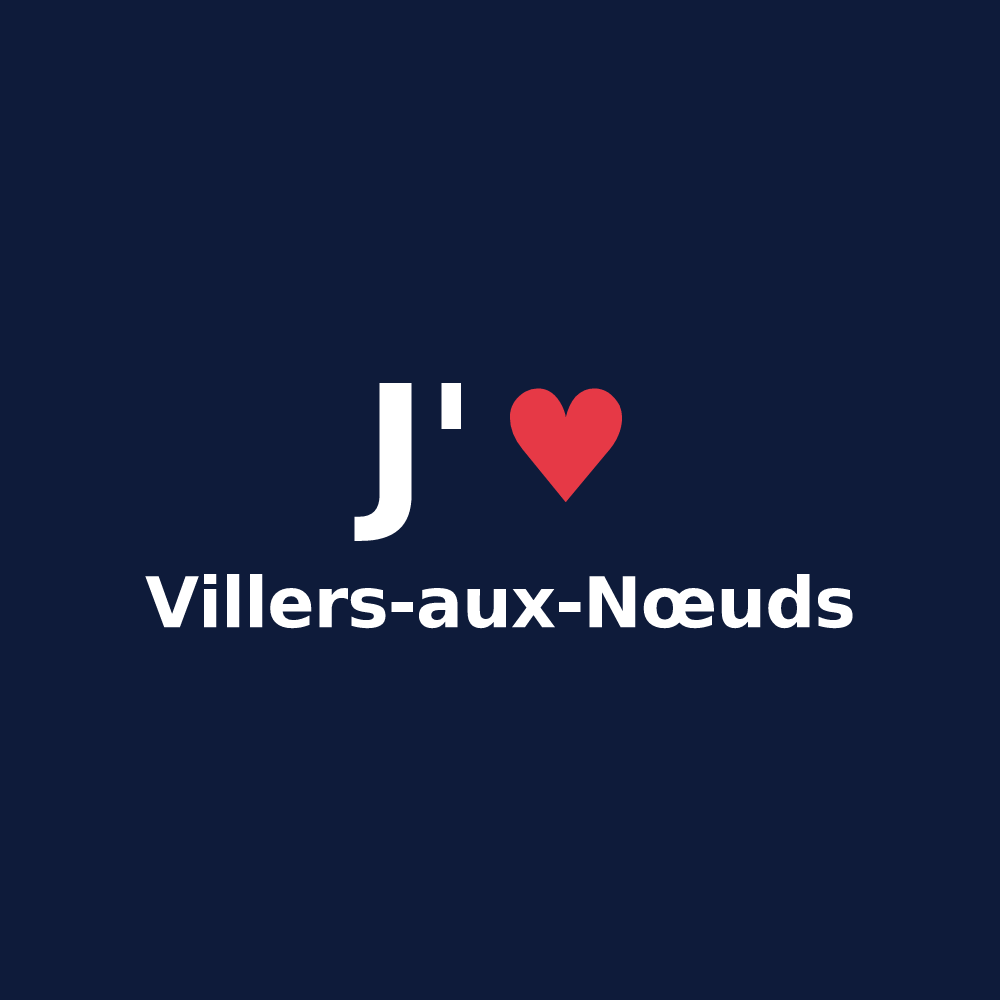 T-shirt personnalisé Villers-aux-Nœuds — design J'aime Villers-aux-Nœuds