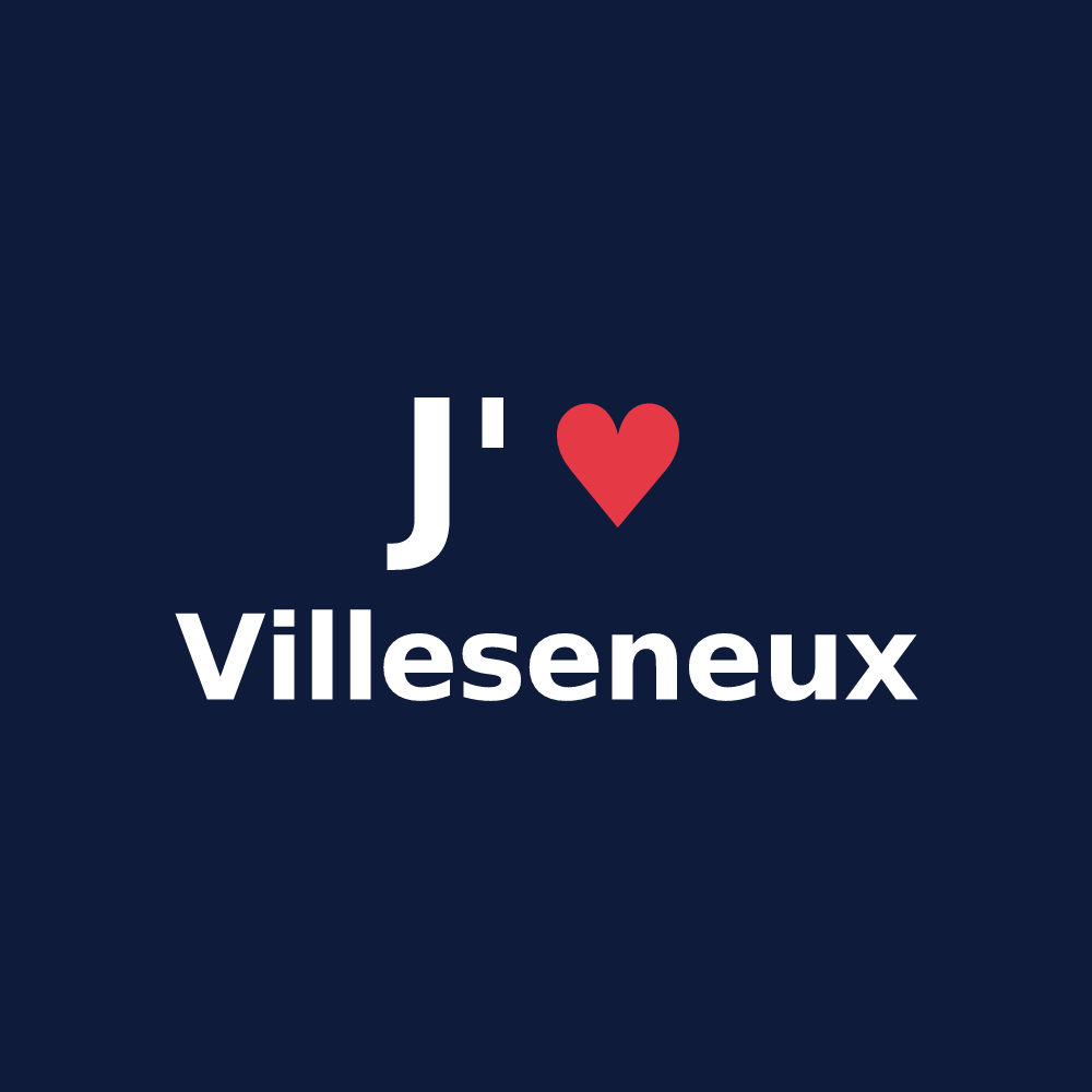 T-shirt personnalisé Villeseneux — design J'aime Villeseneux