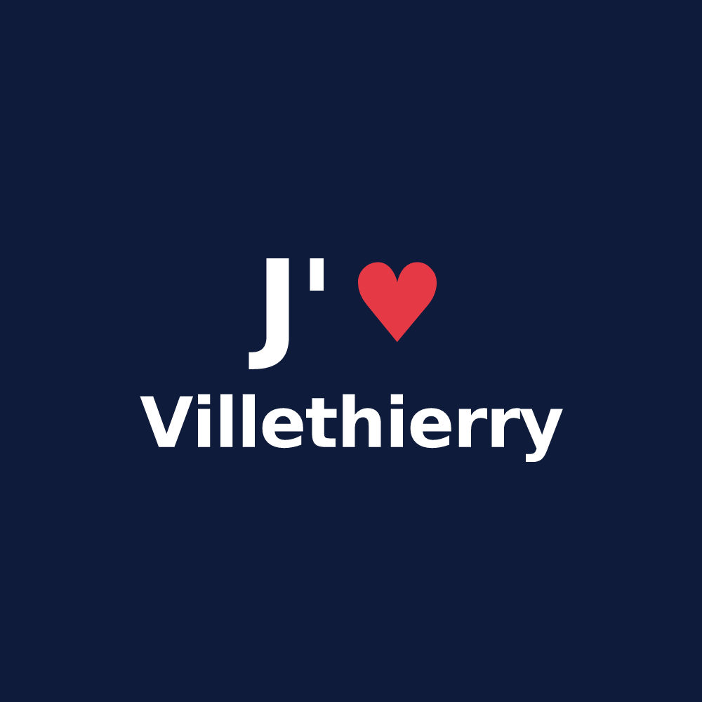 T-shirt personnalisé Villethierry — design J'aime Villethierry